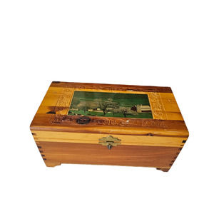 VintageWooden Jewelry Box & Mirror with 7 Pieces New in Package Costume Jewelry